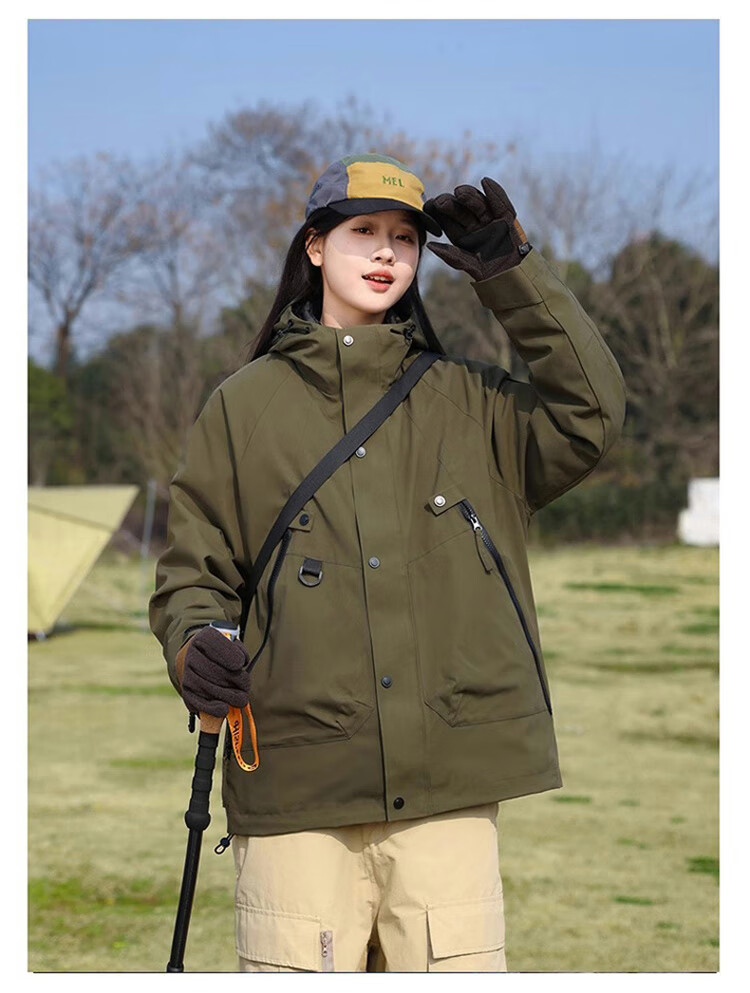 JEEP SPIRIT Men's Three-In Jacket, Men's Windbreaker, Autumn And Winter Warm Casual Fleece Outerwear 16