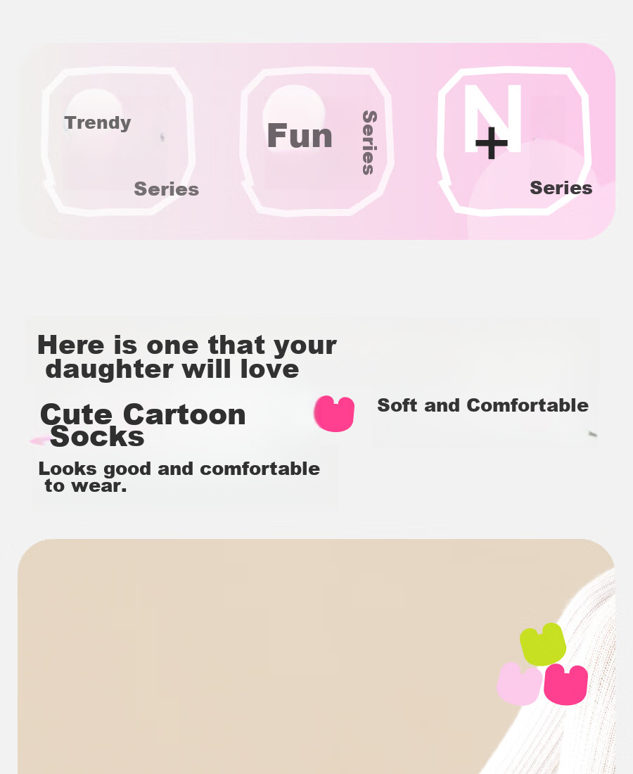 LangSha Children's Socks, Girls' Thin Cotton Socks, Student Casual All-Season Short Socks, Cute Bunny Desig 1