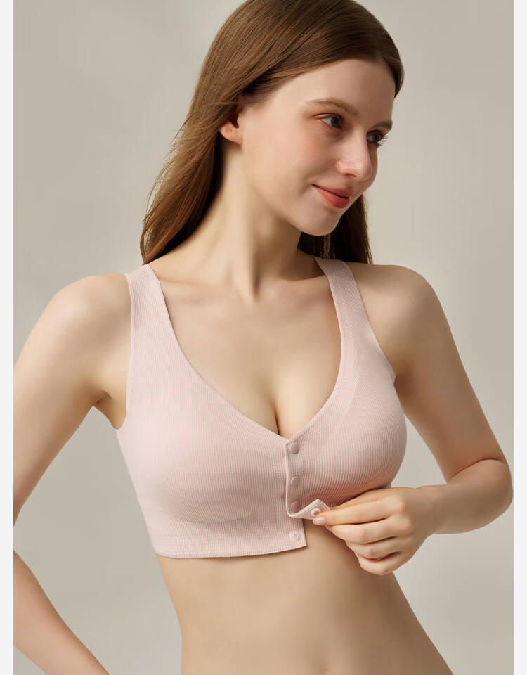 YEEHOO [Tencel Fixed Cup] Vest-Style Nursing Bra, Front-Opening Clasp, Plus Size Bra, Blue, 2XL 10