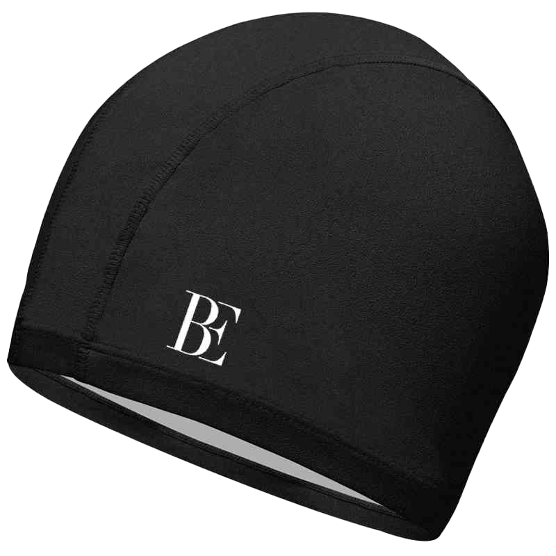 BALNEAIRE High-End Fashionable Shine Series Swim Cap with High-Quality Silicone Outer Coating, Soft Fit, Excellent Waterproof Performance, Black
