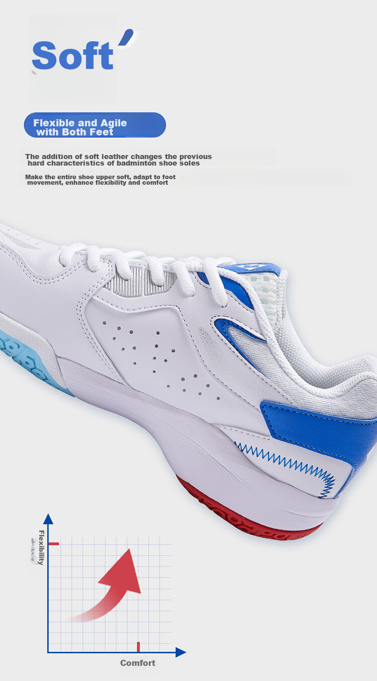 KUMPOO Badminton Shoes for Men And Women, Breathable, Lightweight, Shock-Absorbing, Anti-KH G15 White And Black, Size 38 7