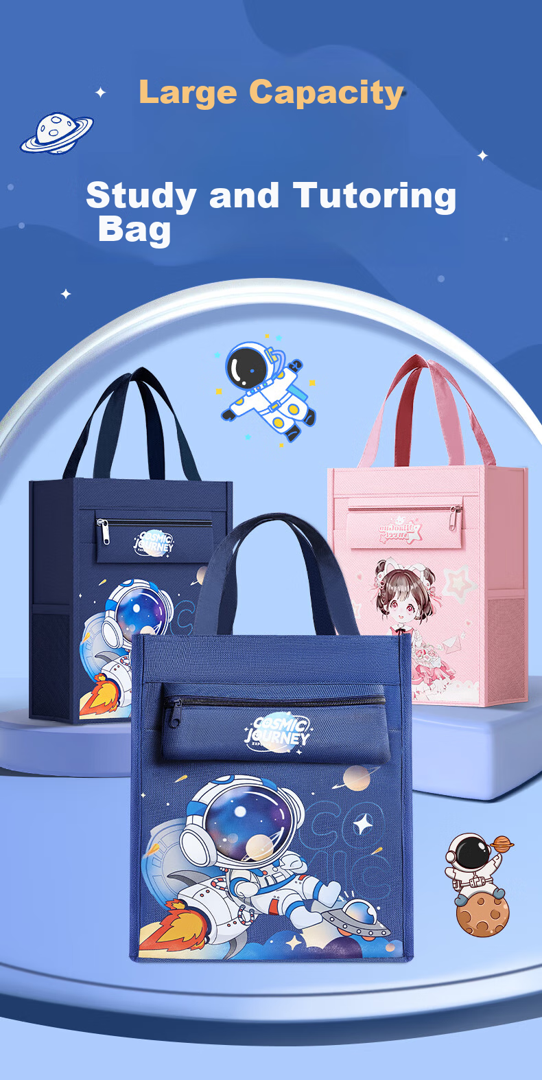 Licao Multifunctional Tutoring Bag, Large Capacity Handheld Tutoring Pack, Middle School Handbag, Art Supply Bag, Study Backpack, Children's Learning Supplies [Kapibara] 2