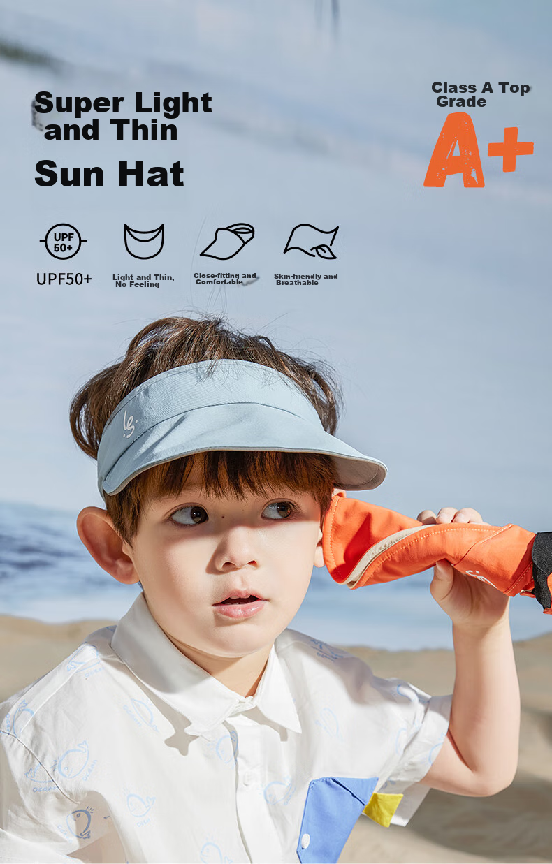 LUSN Kids Sun Protection Hat Baby Boys Girls Sunshade Cap Infant Sun Hat Baby Open-Top Duckbill Cap 1