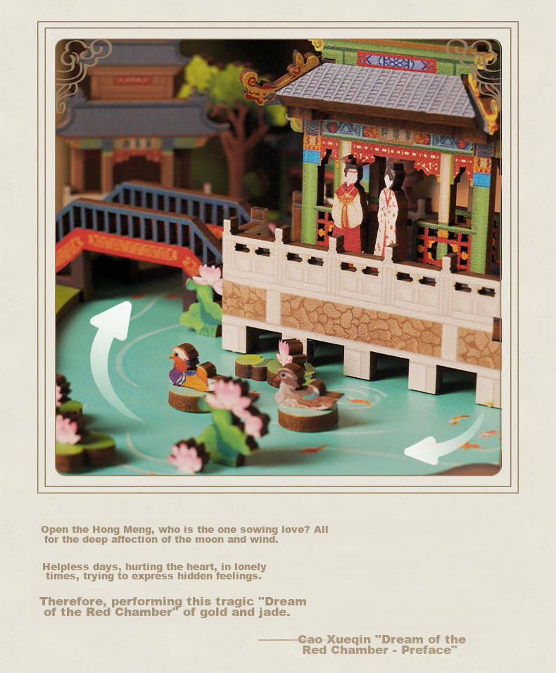 Tongqu Daguangyuan National Museum Co-Branded Assembly Music Box Toy, Handmade Musical Building Block Ornament, 3D Puzzle, Birthday Gift 4