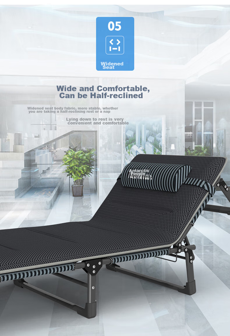 Nanjiren Folding Bed, Single Bed, Office Lounge Chair, Foldable Nap Bed, Accompanying Care Bed, Simple Camping Bed with Breathable Cotton Pad 6