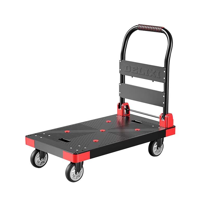 DELIXI Small Cart, Cargo Trolley for Home Use, Lightweight Flatbed Cart, Quiet Foldable Portable Shopping Cart, Hand Truck