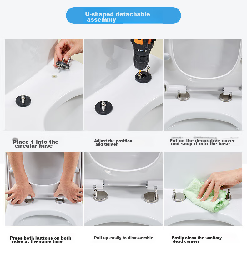 JOMOO Toilet Seat, Universal U-Shaped Toilet Cover, Quick-Release Slow-Close Toilet Ring, Toilet Accessories, 97178-00 8