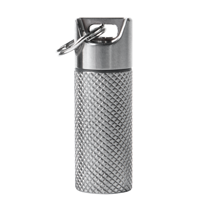 YORA Pure Titanium Medium-Sized Pill Box Pendant, Portable High-End Sealed Emergency Mini Medicine Bottle Keychain Pendant