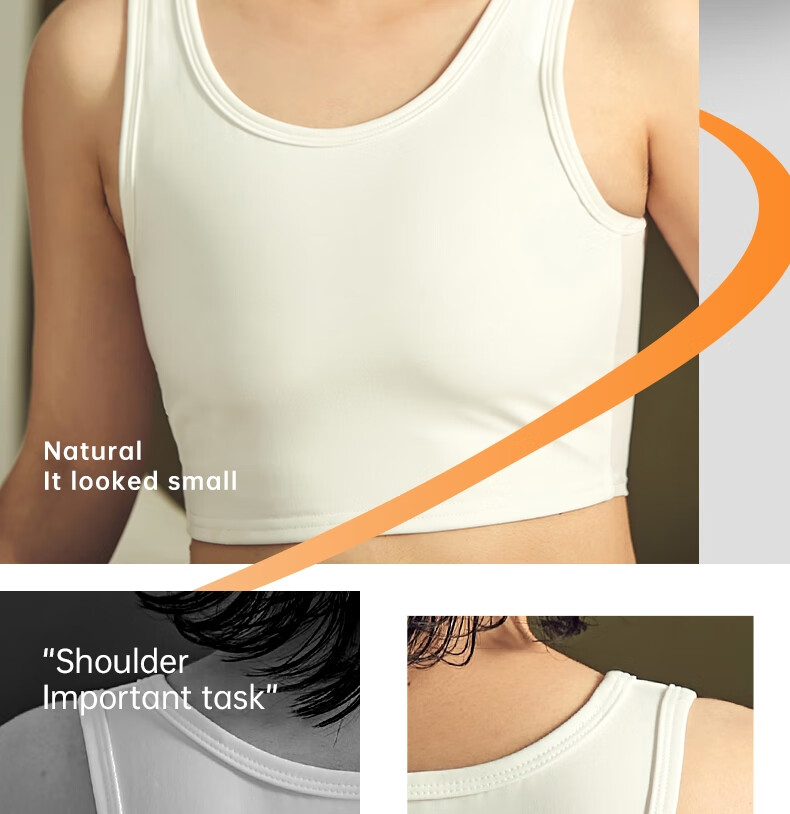 Bejirog Chest Binder, Bra for Large Breasts, Minimizing Vest, Chest Wrap for Women, Student Chest Shaper, Sports Bra 22