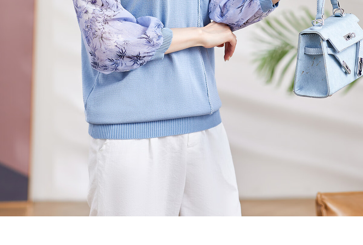 YUZHAOLIN Middle-Aged And Elderly Women's Top, Mother's Wear, Three-Quarter Sleeve T-Shirt Blouse, Y244T4784 19