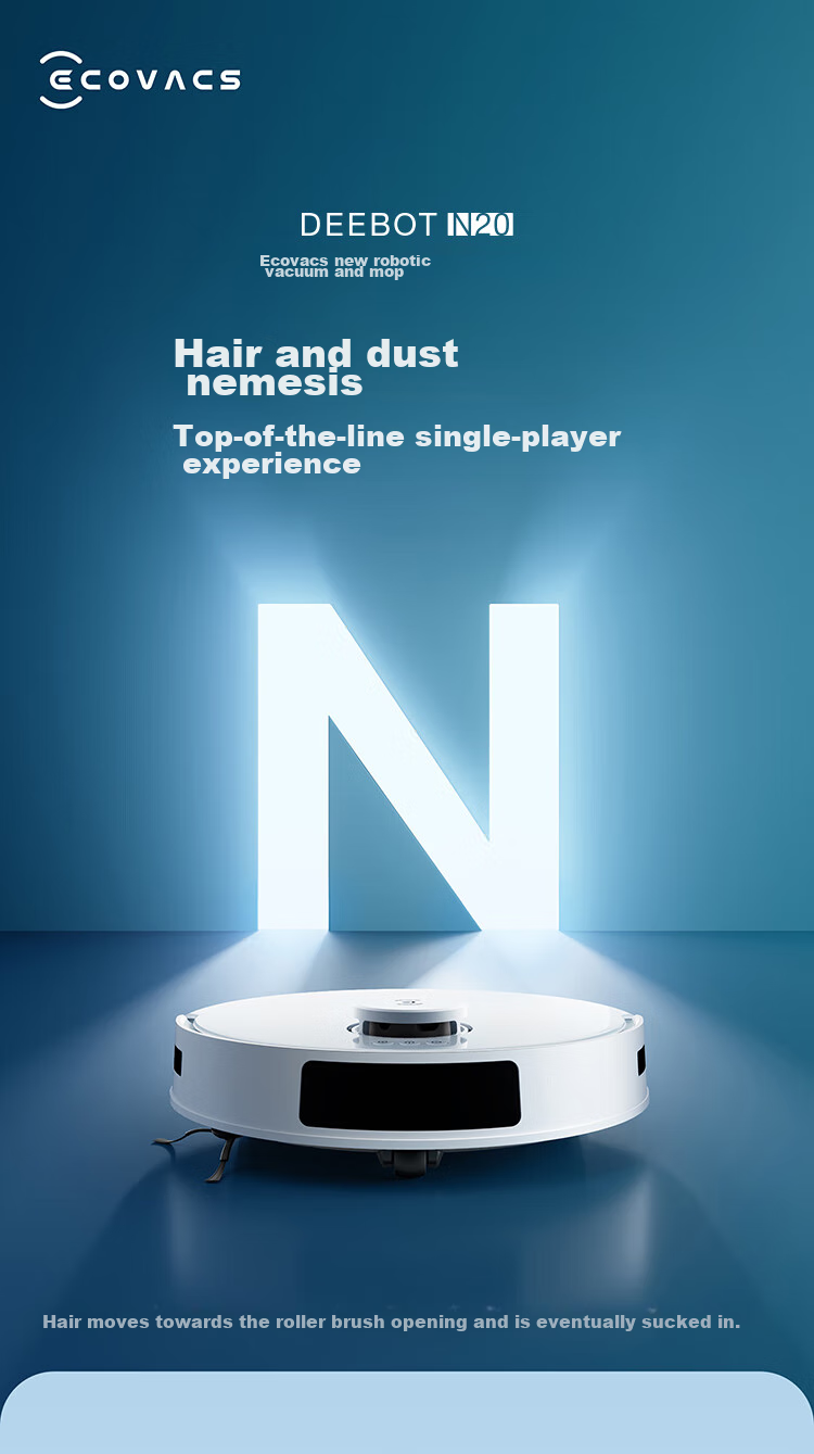 ECOVACS Robot Vacuum Cleaner N20PRO, All-In Smart Home Vacuum with Laser Navigation Planning, Fully Automatic Mopping And Cleaning Combo 1