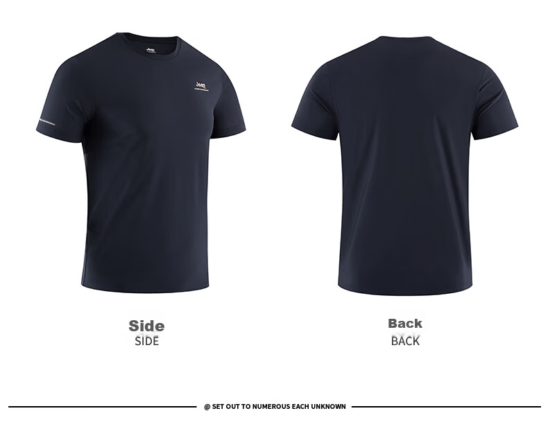 JEEP Men's Short-Sleeve T-Shirt, Outdoor Sports Breathable Quick-Dry Tee, Moisture-Wicking Short-Sleeve Top for Men, 565 Gray Blue L 39