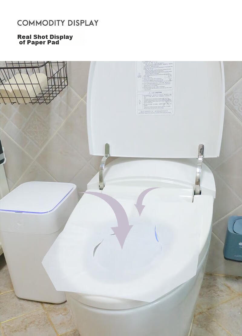 MENGTING Disposable Toilet Seat Covers, 250 Sheets, Water-Soluble, for Postpartum Women, Travel, Bathroom, Water-Soluble Toilet Seat Paper, Toilet Stickers 12