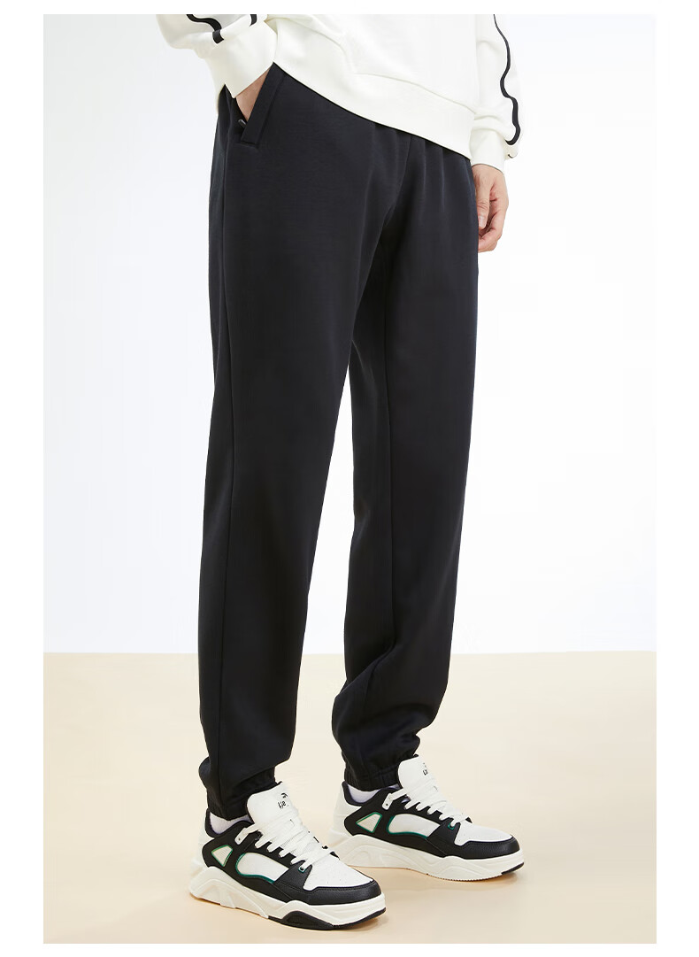 Anta Fleece-Lined Men's Straight-Leg Sweatpants Knitted Outdoor Running Warm Casual Pants for Men 59
