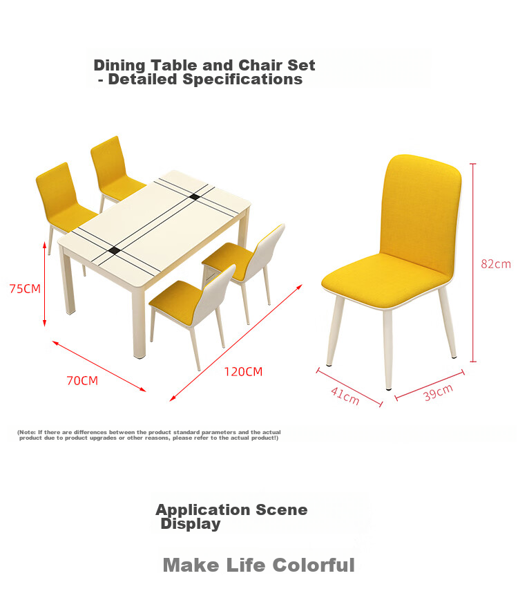Fanshe Dining Table And Chairs Set, Living Room Home Dining Table for 4-6 People, Suitable for Rental Apartments And Small Homes 15