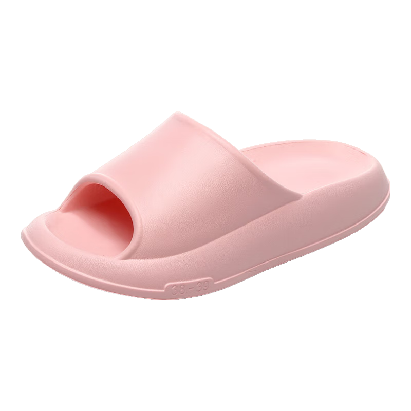GUOLUOFEI Squishy Slippers for Men And Women, Summer Home Couple Bathroom Shower Outdoor Thick-Soled Sandals, Pink, Size 38-39