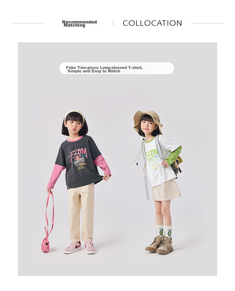 QQ DUCK Children's Clothing Girls' Long-Sleeve T-Shirt Undershirt Youth Wear Music Party White; 130 3