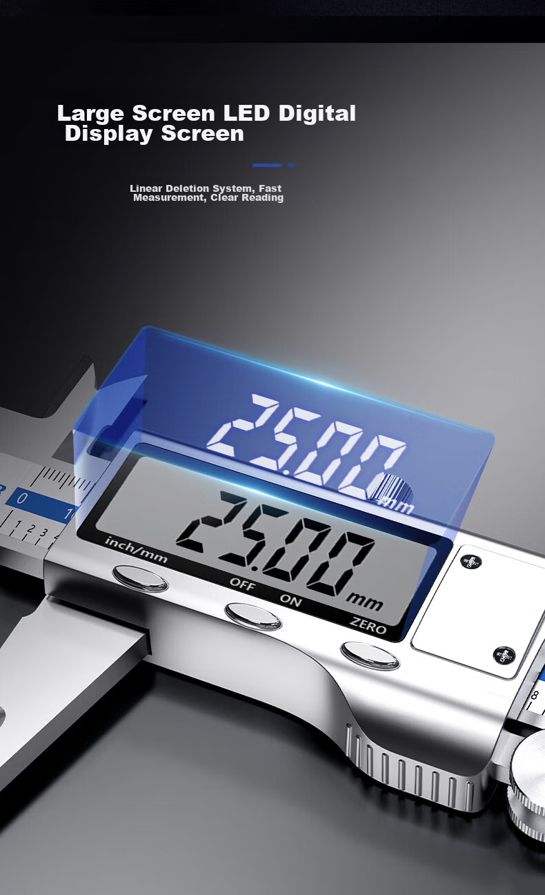 RuiNeng Digital Vernier Caliper High Precision 0.01mm Aerospace Grade IP54 Waterproof Dustproof Glass Grating Chip 7