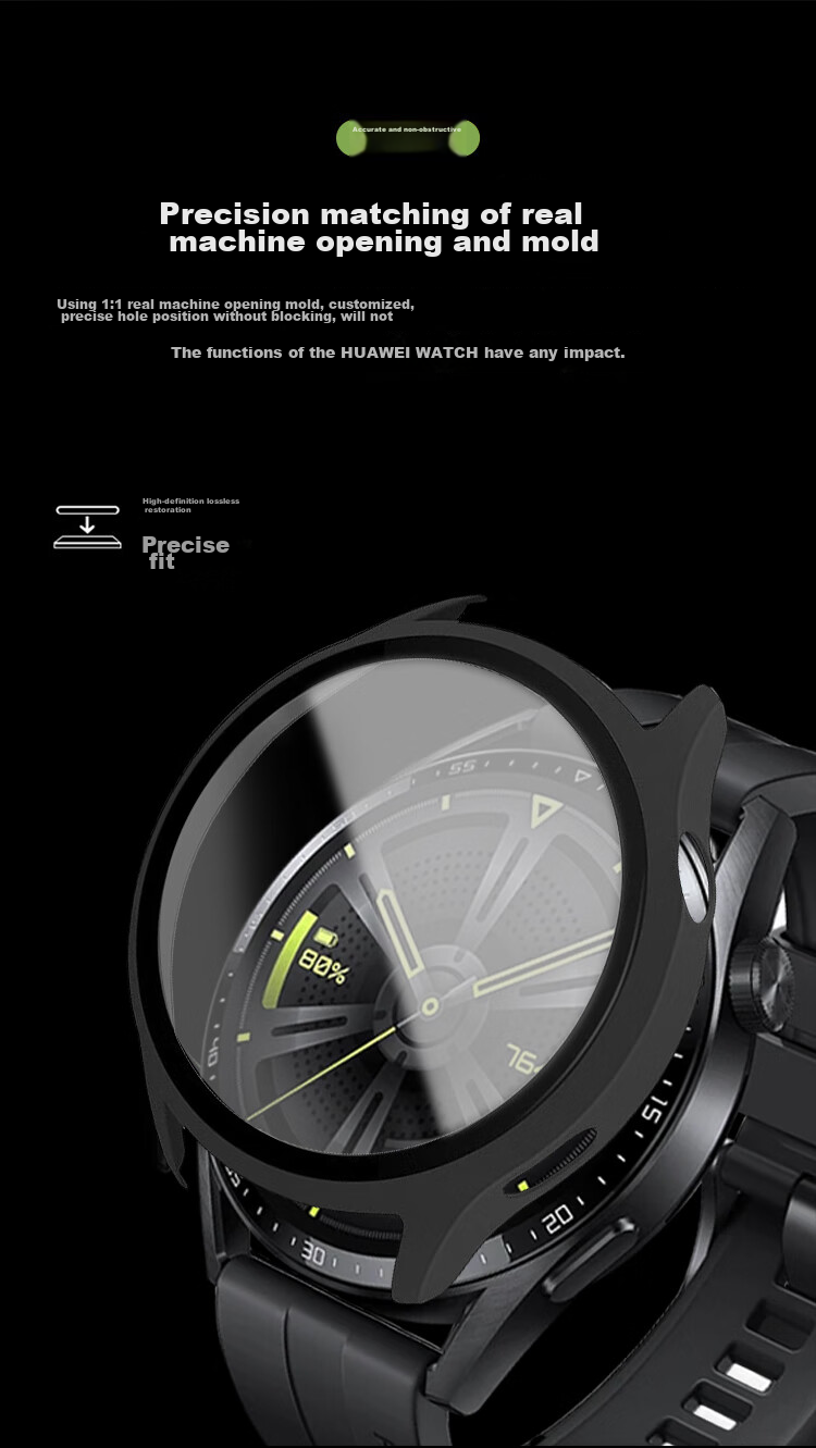 MSSM Compatible with Huawei Watch GT4 Protective Case, GT3/watch3 Case Film Integrated, High-Definition Shockproof Anti-Scratch Case, 42/46mm Dial [With Scale - Transparent] GT4-46mm 6