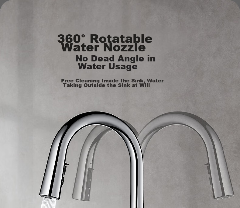 HEGII Kitchen Faucet, Seamless Pull-Out Multifunctional Sink Rotating Hot And Cold Water Tap HMF928-412 14