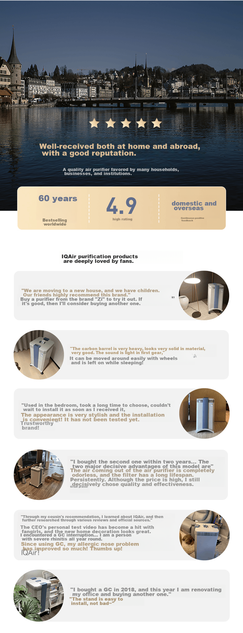 IQAir Air Purifier Long-Lasting Formaldehyde Removal, Bacteria And Virus Elimination for Renovation And New Home Construction, Swiss Original Import Intelligent GC Series XE 22
