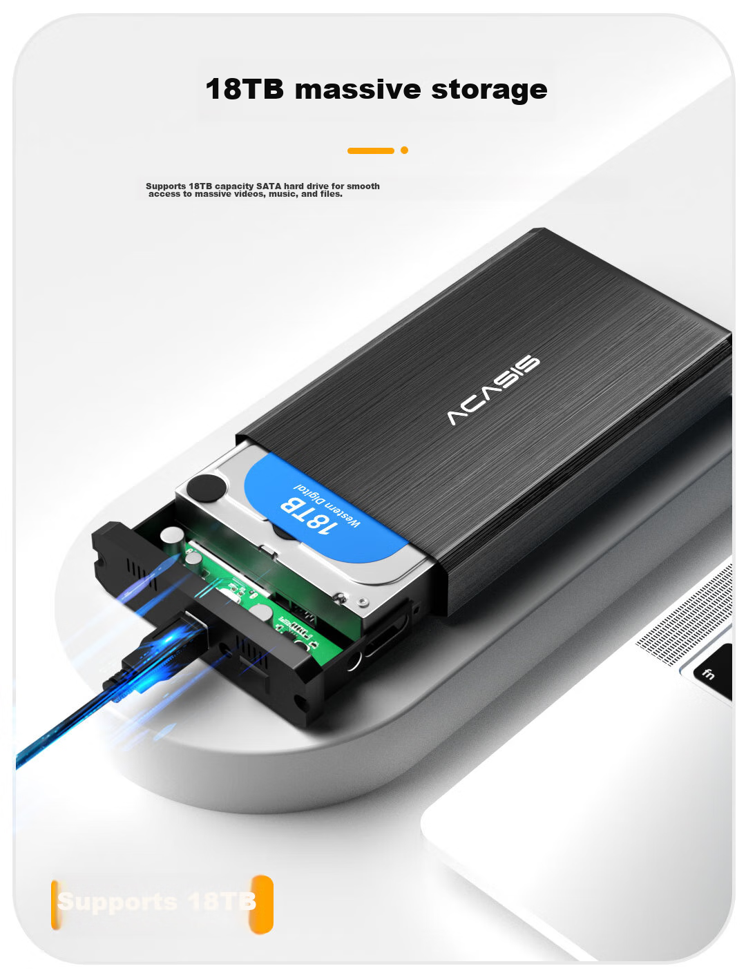Acasis 4-Bay Hybrid Disk Array Enclosure RAID Cabinet Hard Drive Box (2HDD+2 M.2) 40Gbps Transmission for Mac Mini/NAS Expansion Storage H004 9