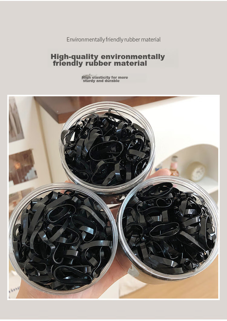 UPLUS High-Elasticity Disposable Hair Ties [Wider And Thicker, 500 Pieces] Small Rubber Bands for Hair Tying, Hair Elastics, Leather Covers, Jelly Color 6