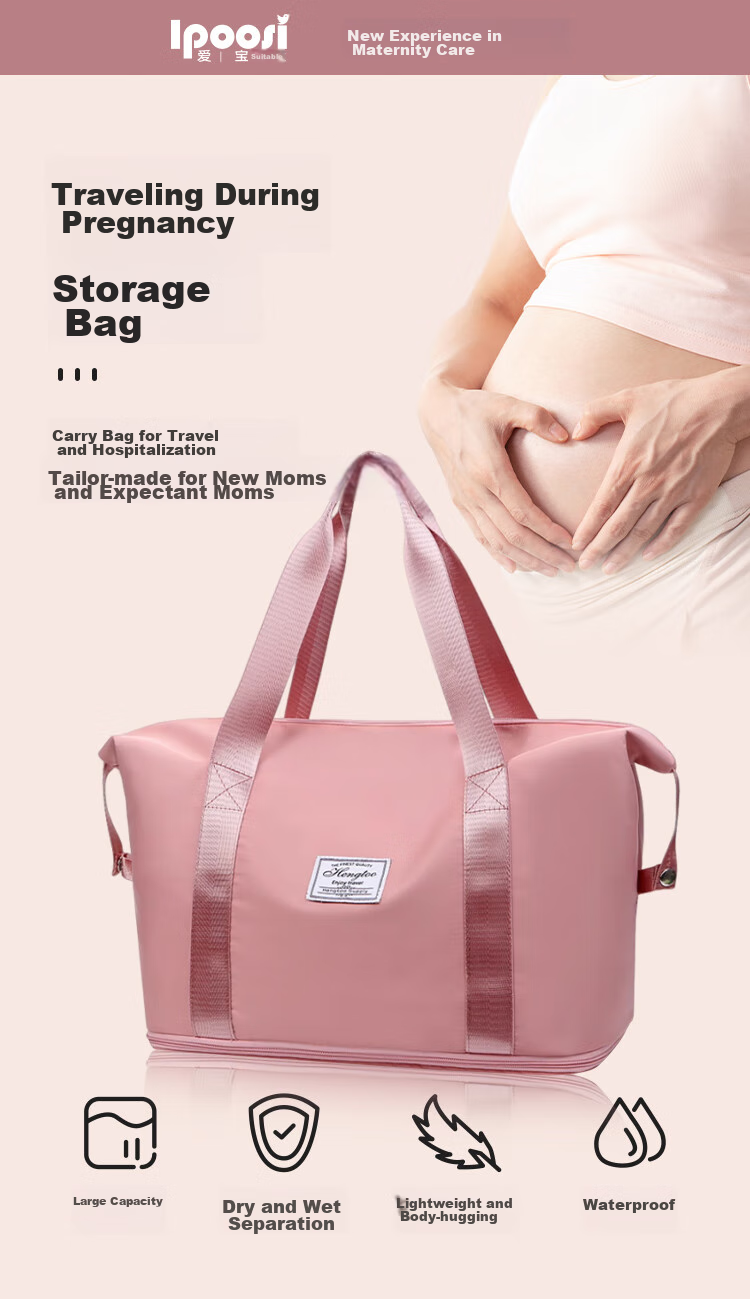 Aibaoshi Maternity Hospital Bag, Large Capacity Luggage for New Mothers, Postpartum Storage Bag, Hospital Admission Handbag, Beige M398 1