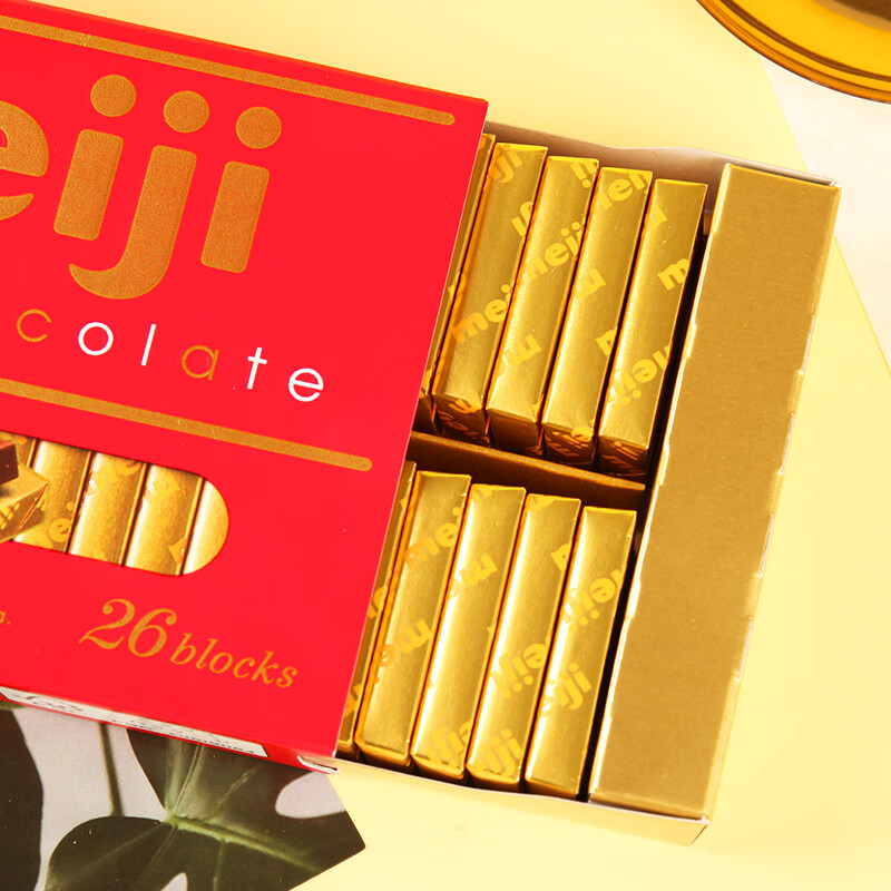 明治钢琴香浓牛奶巧克力盒装26片120g(代可可脂) 日本零食生日礼物