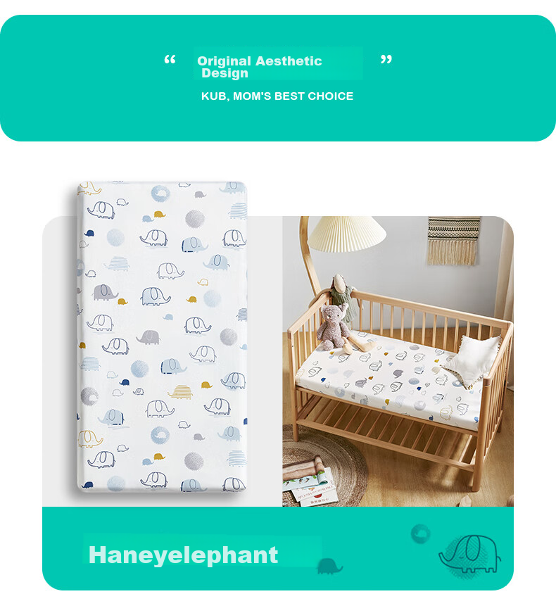 KUB Baby Crib Sheet, Pure Cotton Breathable, Infant Bed Cover, Non-Slip Class A Baby Bed Sheet - Hani Xiaoxiang 65cm 11