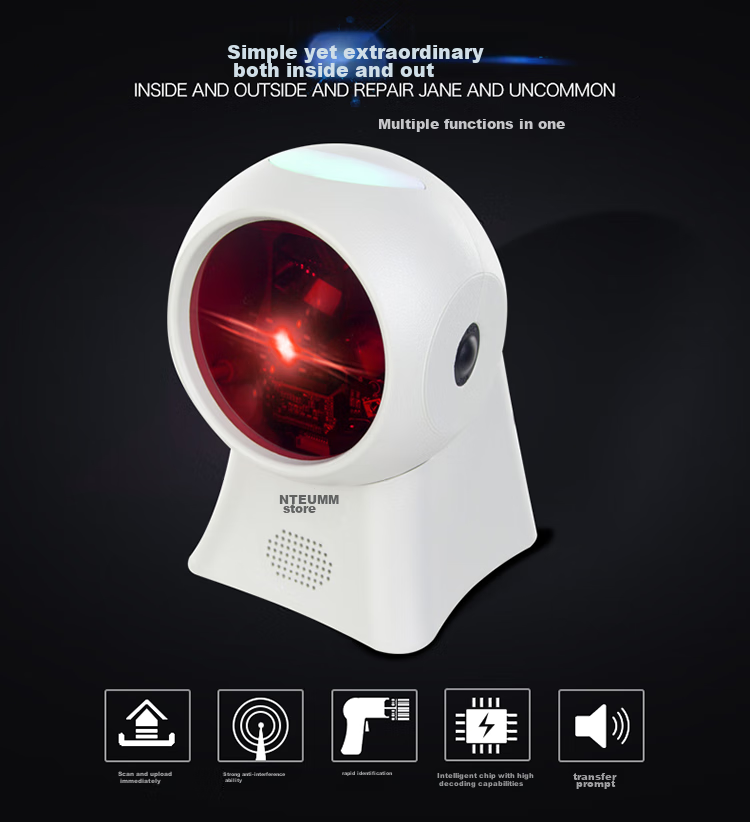 NTEUMM QR Code Scanner for Inventory, Supermarket Cashier Scanner, Electronic Medical Insurance And Pharmaceutical Traceability Payment Scanning Box Platform Scanner A5 5