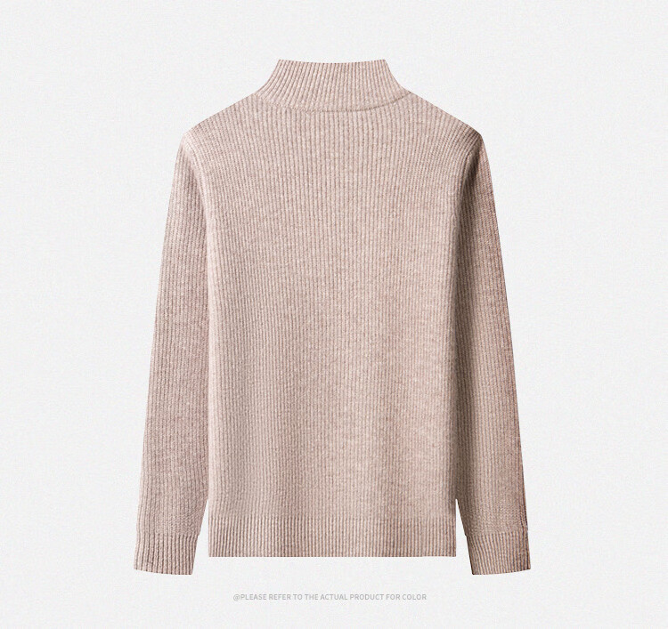 FIRS 100% Merino Wool Thick Heavyweight Men's Autumn Winter Soft Skin-friendly Zipper Stand Collar Sweater Knitted Base Shirt 6