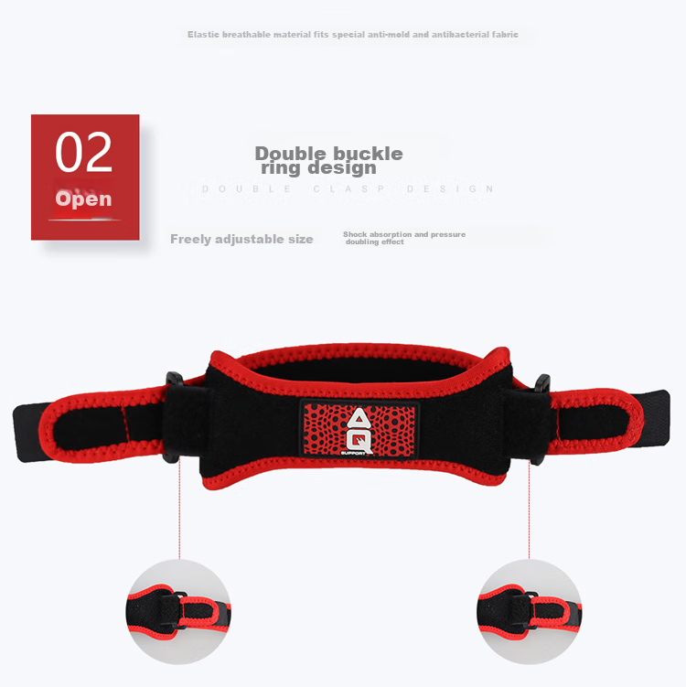 AQ Patellar Strap Compression Band Patellar Protection Band for Men And Women Sports Patellar Knee Brace 50511SP Black And Red 6