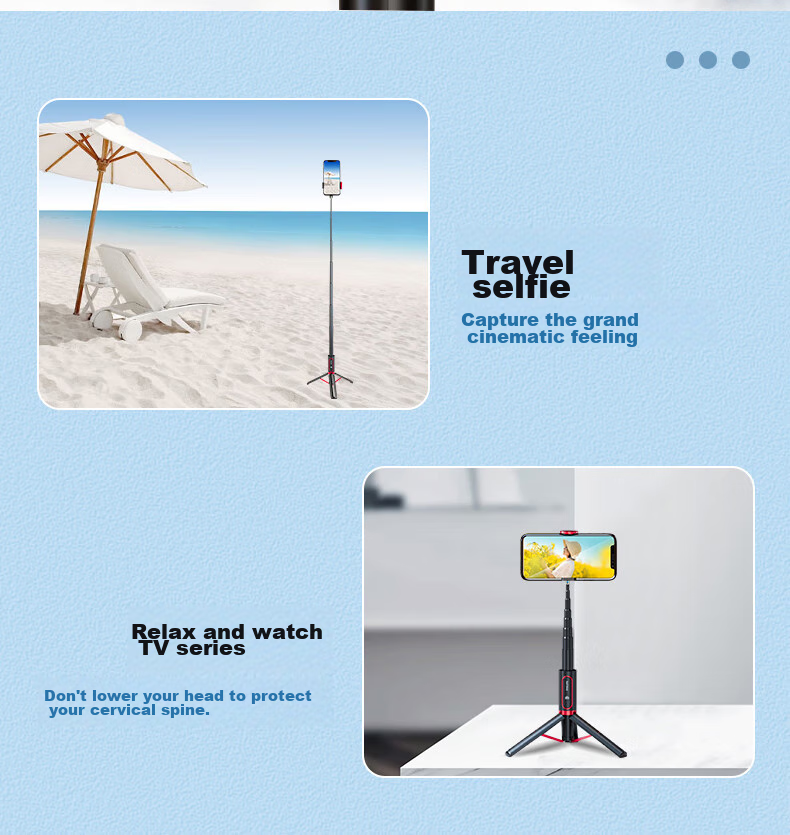 Feilipu [Portable All-In] Selfie Stick, Telescopic Tripod, Anti-Shake Device, 360-Degree Rotation, Multifunctional Outdoor Travel Phone Stand, Bluetooth Remote Control DLK5305 6