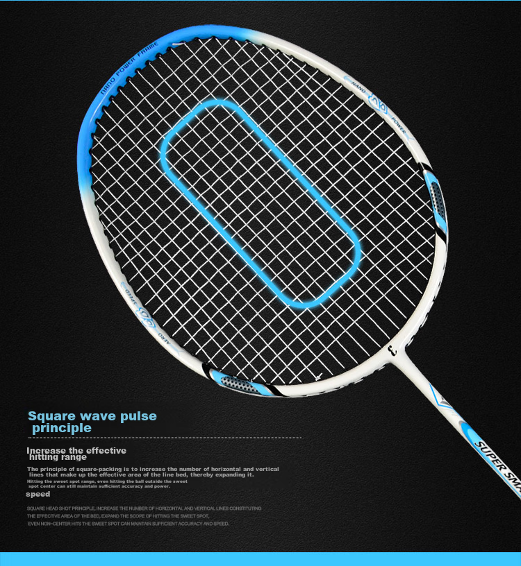 ENPEX Badminton Racket, Single Racket for Home Matches And Training, Carbon Composite Deep Sea Blue Feather Racket, Model 520B 4