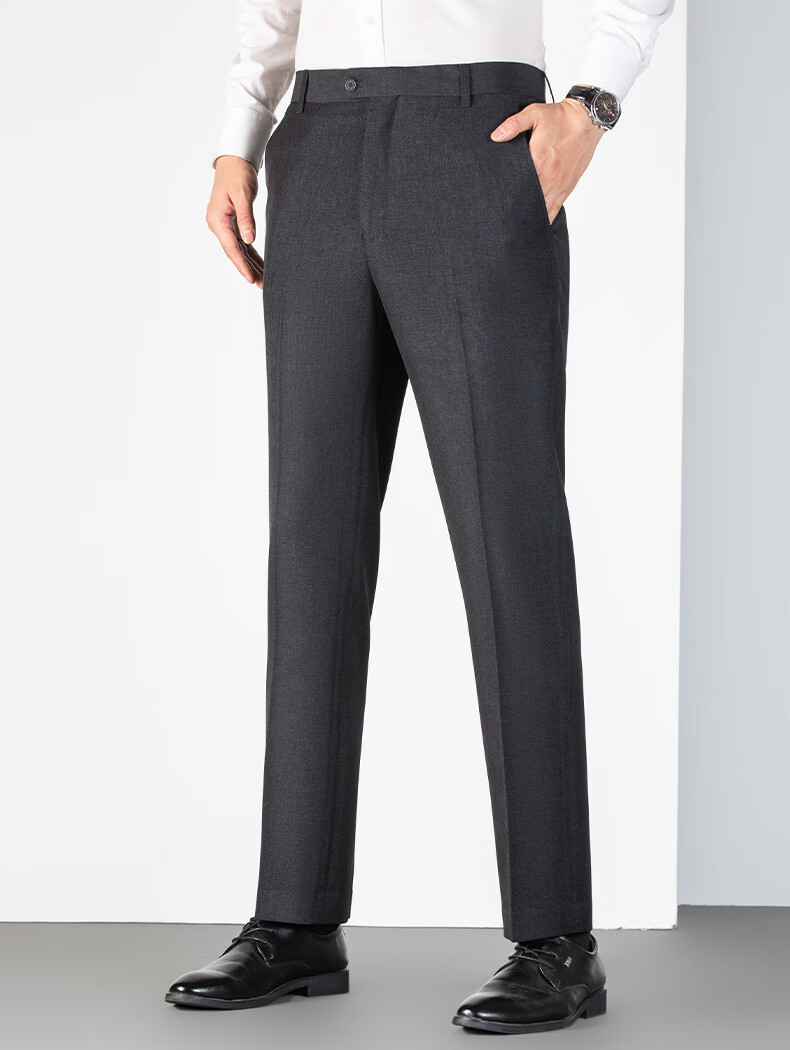 FIRS Anti-Wrinkle Men's Spring Autumn Loose Workwear Business Casual Slim Straight Formal Trousers 7