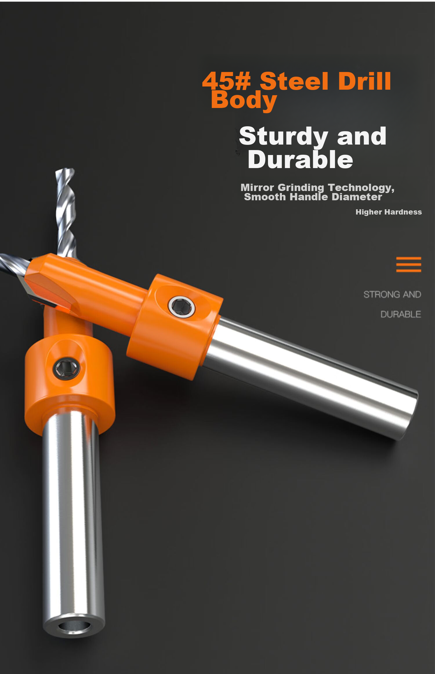 HUHAO Countersink Drill Bit, Hole-Making Tool, Wood Screw Stepped Salad Drill, Deep Hole Guide Tool Set, Woodworking Hole Opener 7