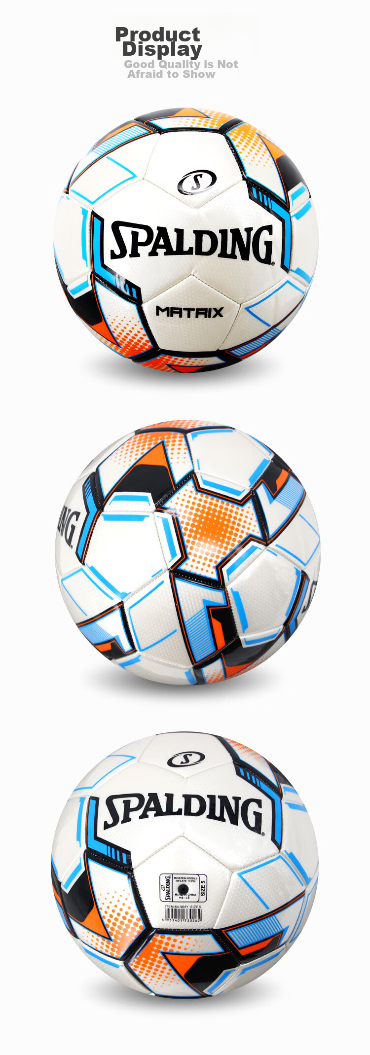 SPALDING Size 5 Adult And Children Standard Soccer Ball for Middle School Entrance Exam 64-968Y 6