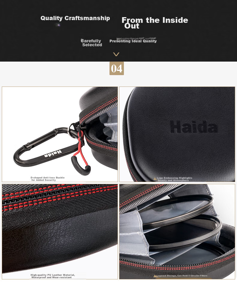 Haida Circular Filter Set of 5 Pieces UV Filter CPL Polarizer ND Neutral Density Filter Gradient Filter Storage Case. The Maximum Filter Size Can Be 82mm 5