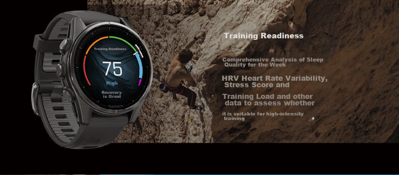 GARMIN Fenix8 Flagship Black - 51mm, Outdoor Sports Watch with Heart Rate Monitoring for Running, Diving, And Skiing 8