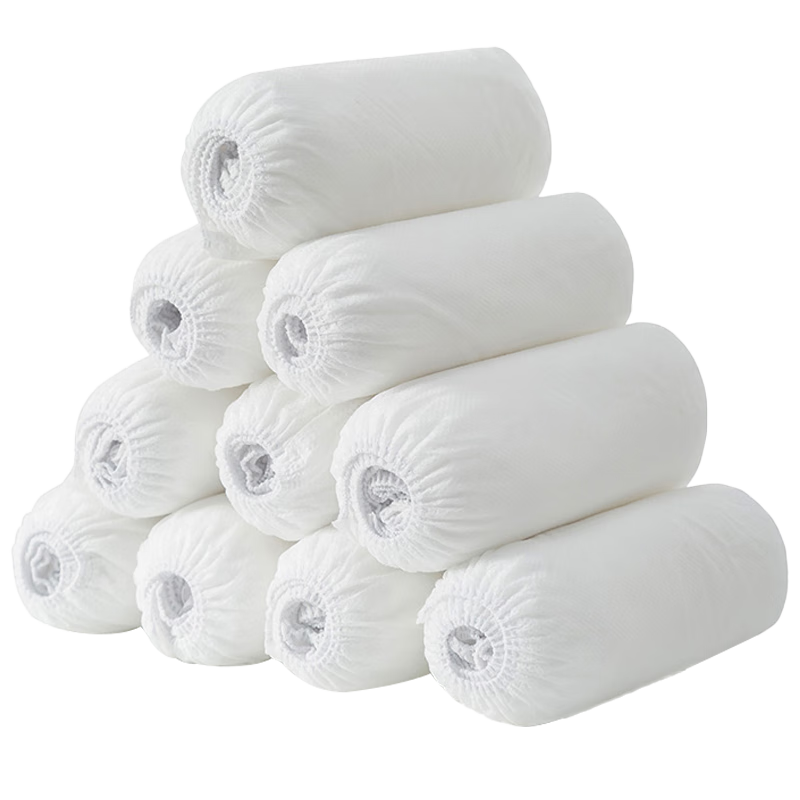 AMS Disposable Shoe Covers Dustproof Thickened Non-Woven Fabric Factory Cleanroom Laboratory Breathable Dustproof Wear-Resistant Non-Slip Foot Covers 100pcs/Pack Unisex White