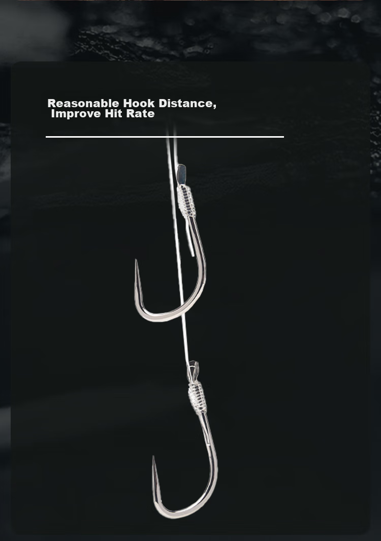 BKK Guandong Second Generation Boneless Wide-Handle Wide-Hook Carp And Bighead Carp, Flower White Carp Pre-Tied Finished Product with Double Hooks 7