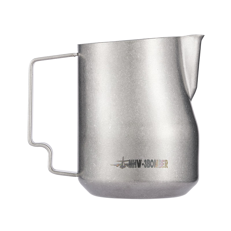 MHW-3BOMBER Turbine Milk Frother And Coffee Art Machine, Stainless Steel Eagle Beak, Italian Silver Spots 450ml