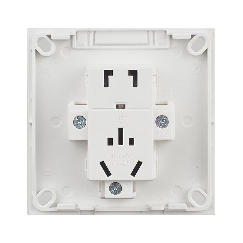 Розетка NVC Lighting, накладная, белая, 5 гнезд, 10А, без выключателя