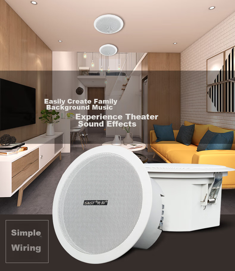 SAST 20W Wireless Bluetooth Ceiling Speaker Set with Built-In Amplifier for Indoor Background Music, Home Living Room, Store Audio System, Conference Broadcast System, Main Speaker 7