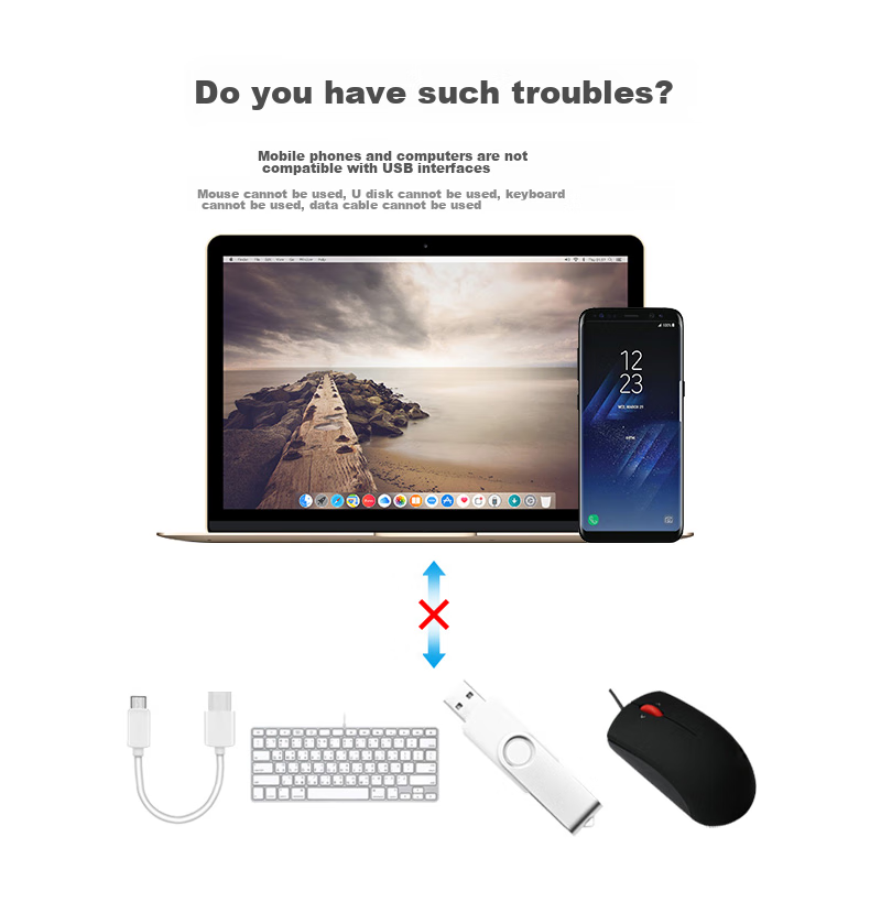 Pisen Type-C Adapter USB OTG Data Cable, Phone USB Drive Tablet Adapter for Apple IPad Huawei Xiaomi OPPO Vivo Phones MacBook Laptops 2