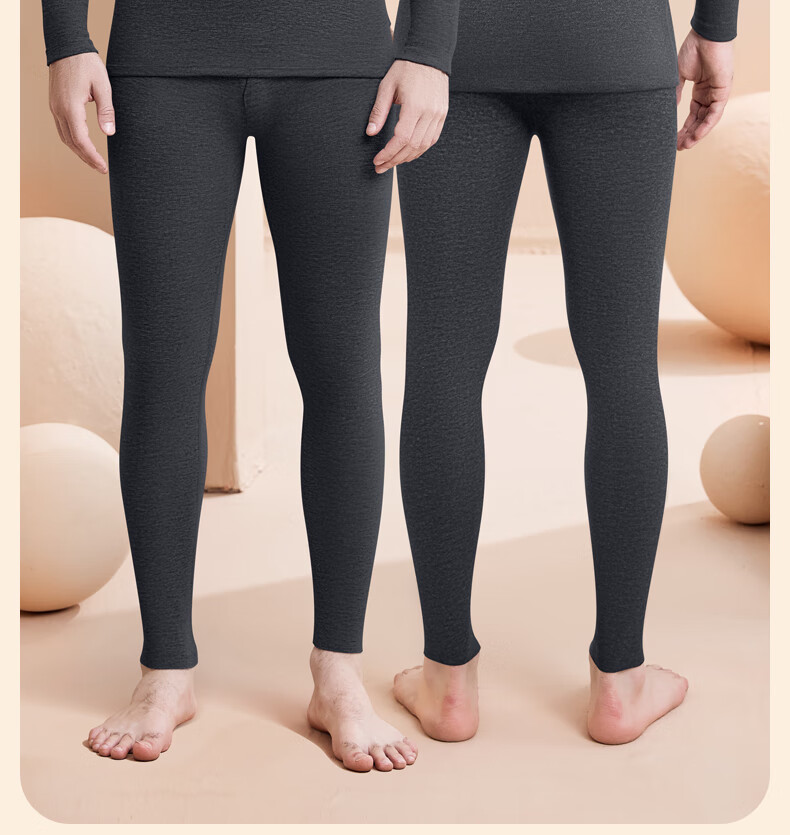 Hengyuanxiang [Cashmere Silk] Autumn And Winter 10A Grade Antibacterial Anti-Mite Thermal Underwear Men's Autumn Top And Pants Set, Black 12