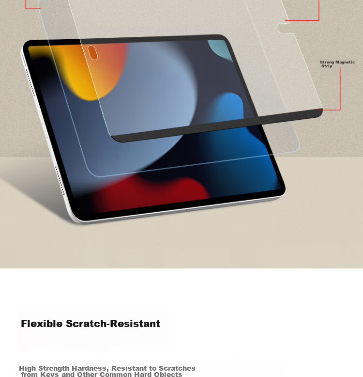 ESCASE Magnetic Paper Film for IPad 9/8/7, 10.2-Inch Apple Tablet Detachable Kent Film, Anti-Fingerprint, Shockproof Drawing Film [Reusable] 12