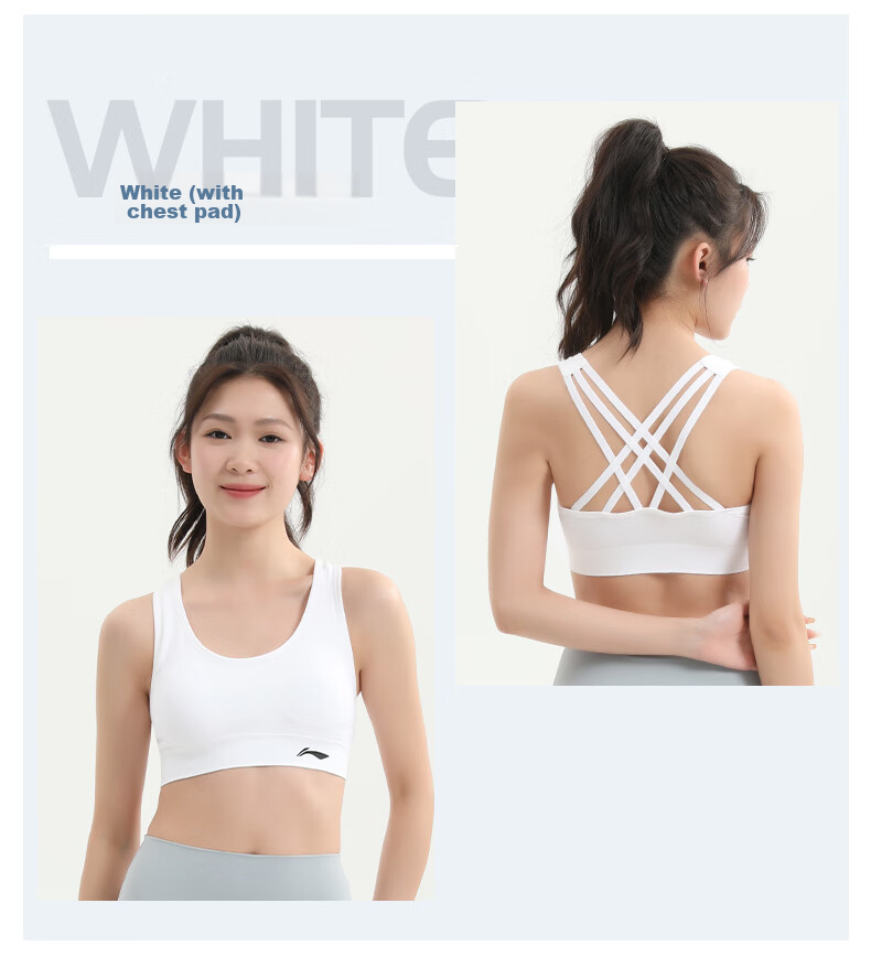 Li-Ning Women's Sports Bra, High Support Yoga Bra, Beautiful Back Design, Running Anti-Shock And Anti-Sagging, Plus Size Breathable Vest 12