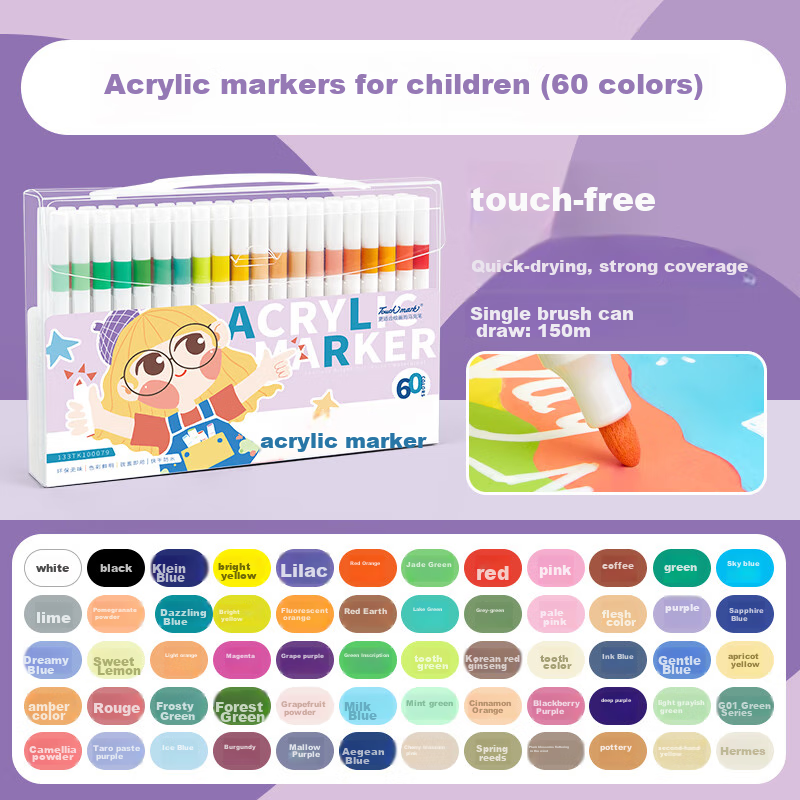 Акриловые маркеры Touch mark, 60 цветов, набор для рисования, граффити, DIY